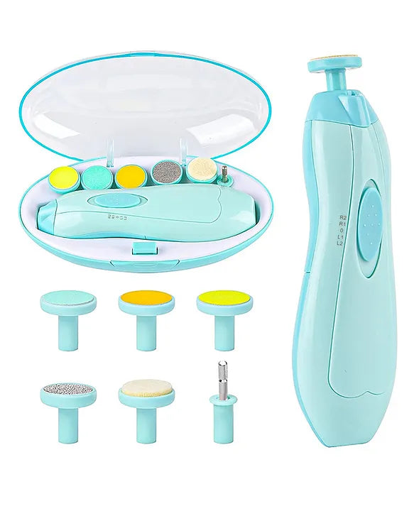 Electric Nail Trimmer for Babies/Infant | With 6 diffrent attachments & "LED" light.